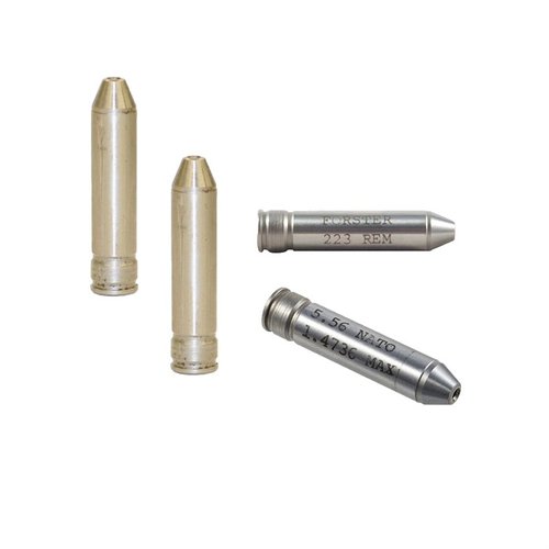 ESSENTIAL AR-15 223/5.56 HEADSPACE GAUGE SET från FORSTER erbjuder en komplett uppsättning med .223 Go, No Go och 5.56 Go Gauge för exakt mätning av huvudutrymmet.