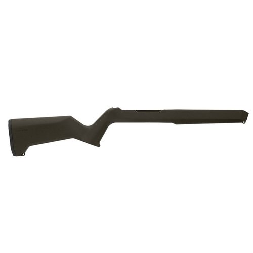 MOE® X-22 Stock är en lätt och prisvärd uppgradering för Ruger® 10/22®, med ergonomisk design, M-LOK® fästen och utbytbara piptråg för olika profiler.