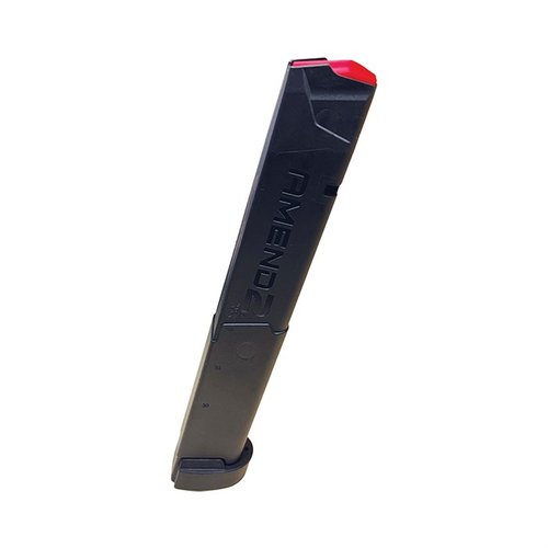 Amend2® A2-320 magasin för Sig Sauer P320, tillverkat av hållbar polymer, finns i 15, 17 eller 32 rundor, med unik basplatta och kraftig fjäder.