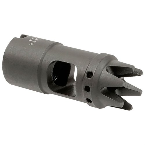 AK12 Muzzle Brake från Midwest Industries minskar rekyl, är tillverkad av verktygsstål med fosfatfinish och inkluderar en ny crush washer. 100% tillverkat i USA.