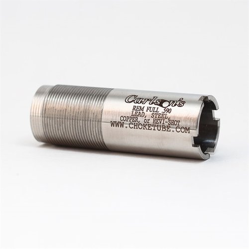Carlsons Remington Flush Mount chokes är tillverkade av 17-4 värmebehandlat rostfritt stål, passar Rem Choke hagelgevär och har livstidsgaranti.