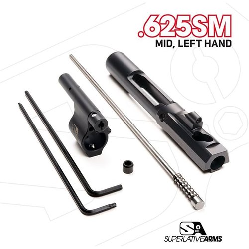 Superlative Arms AR-15 justerbart gaspistonsystem ger renare och kallare drift, mindre slitage och reducerad rekyl för snabbare uppföljningsskott.