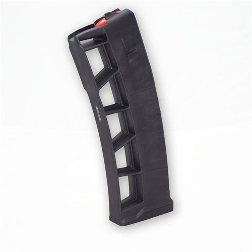 EXOMAG 9MM Luger magasin möjliggör snabb kaliberbyte till 9mm utan modifieringar, med pålitlig matning och sista patronens bolt-hold open funktion.