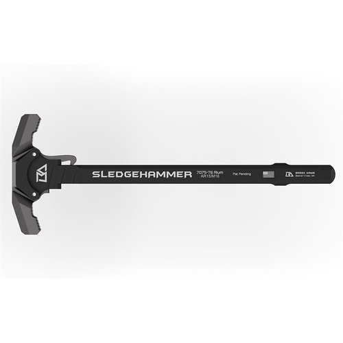 Sledgehammer AR-15 Charging Handle erbjuder överlägsen hållbarhet och funktionalitet med gasbusting-funktioner som skyddar skyttens ansikte och säkerställer smidig användning.