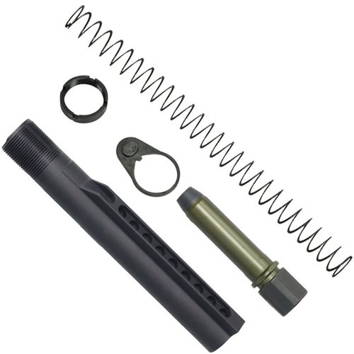 K-SPEC AR-15 A5-längd Heavy Buffer Tube Kit ger effektiv recoil-mitigation med en 4.7oz H1 buffer, flatwire fjäder och A5 buffer tube för stabil och pålitlig användning.