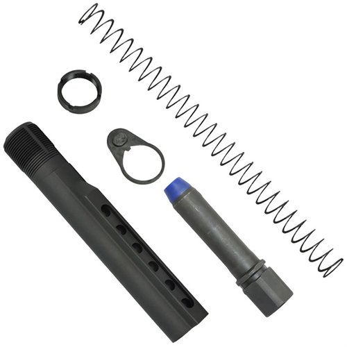 K-SPEC AR-15 PCC CARBINE BUFFER TUBE KIT ger effektiv recoil-mitigation med sin innovativa kompressionssystem, inklusive KAK:s flatwire-fjäder och mil-spec buffer tube.