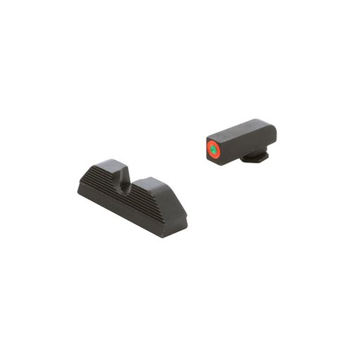 AMERIGLO® Protector Sights ger snabbare sikte på framsiktet med tritiumbelysning och svart, serraterad baksikte som minskar bländning, perfekt för självförsvar.
