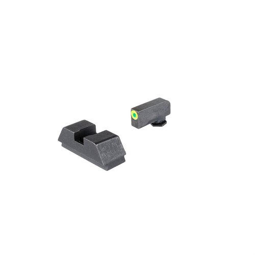 AMERIGLO 1L Tall Tritium sights erbjuder exakt co-witness med red dot optics för Glock® MOS, med grön tritium och pålitlig backup.