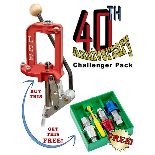 Fira 40 år med Challenger III Press, ergonomisk design, BREECH LOCK QUICK CHANGE DIE SYSTEM och GRATIS 3-die set för enkel och effektiv omladdning.