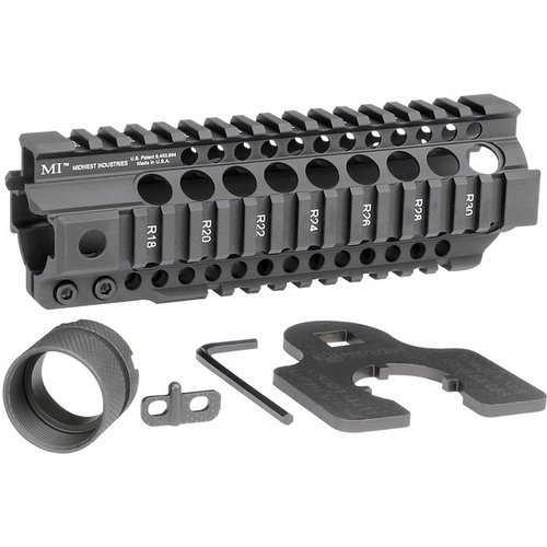 AR-15 COMBAT T-SERIES handguard erbjuder en robust 6061 aluminiumkonstruktion, integrerade QD sling sockets och en monolitisk design för optimalt stöd och funktion.
