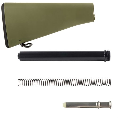 Återskapa en amerikansk klassiker med M16A1 Buttstock & Buffer Tube Assembly, perfekt för AR-15 och tidiga M16-modeller, i flera färger.
