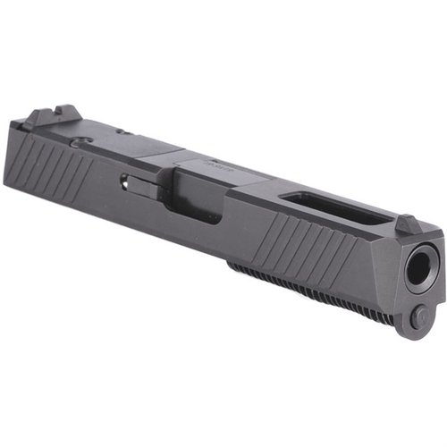 Komplett RMR Slide Assembly för Glock 19 Gen3, med portad eller gängad pipa, färdigmonterad med sikten och optikslot för enkel uppgradering.