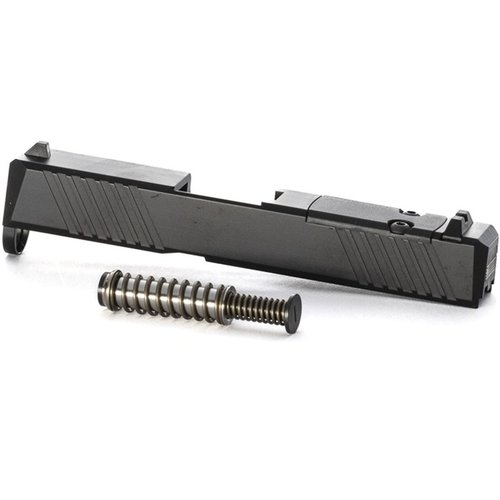 Bygg en kompakt EDC-pistol med Brownells Glock 43-slide, som har en integrerad Holosun 407K-kapning för reflexsikten och en slitstark svart Nitride-yta.