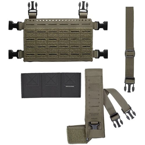 Micro Fight Chassis MkV Starter Kit erbjuder en anpassningsbar och modulär lösning med MOLLE-system, perfekt för att bära utrustning och magasin.