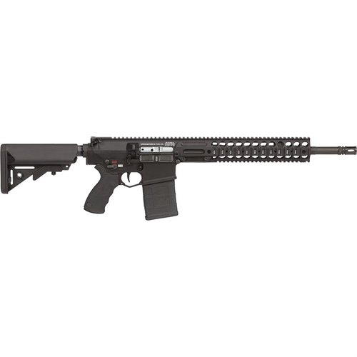 MARS-H CQB 7.62X51 erbjuder precision med en 16" kromad pipa, ambidextrös design och LMT:s patenterade monolitiska railplattform för snabb barrelbyte.