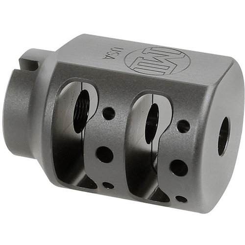 ALPHA TANK BRAKE erbjuder maximal reduktion av muzzlekick med sitt dubbla kammarsystem, tillverkad av 416 Stainless och finns i Blast eller Black Nitride.