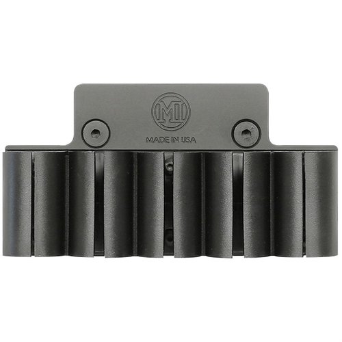 SHOTGUN SHELL HOLDER PLATE BUNDLE ger snabb åtkomst till 5 extra 12 Ga patroner, med en lätt design av anodiserad aluminium och förstärkt polymer.