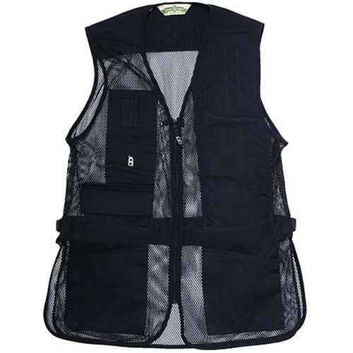 BOB ALLEN FULL MESH SHOOTING VEST är lätt och andas, har ficka för Insert-A-Pad, justerbara sidoflikar och bellowed frontfickor för hagelpatroner.