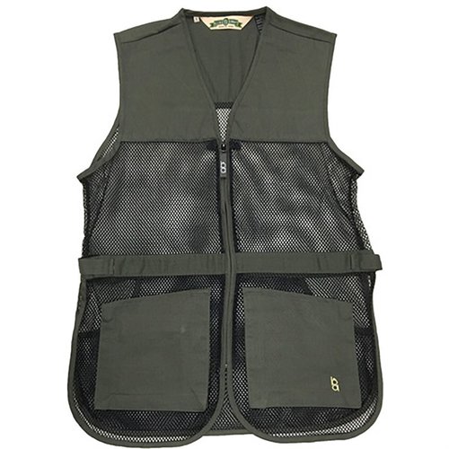 BOB ALLEN FULL MESH DUAL PAD SHOOTING VEST är lätt och ventilerad med justerbara sidoflikar, dubbla kuddar för både vänster- och högerhänta, och praktiska fickor.