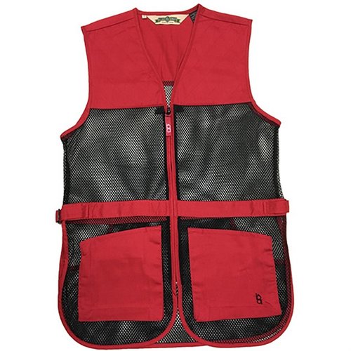 BOB ALLEN FULL MESH DUAL PAD SHOOTING VEST har en lätt mesh-konstruktion för bättre ventilation, justerbara sidor och dubbla kuddar för både vänster- och högerhänta.
