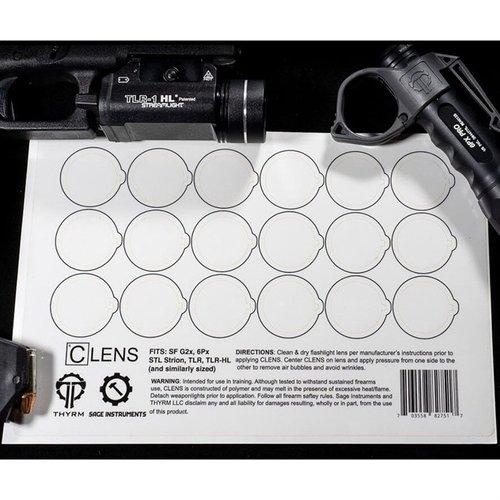 Skydda dina ficklampor och vapensiktes linser med CLENS! Lätt att använda, värmebeständiga och snabbt avtagbara för optimal ljusstyrka under skjutning.