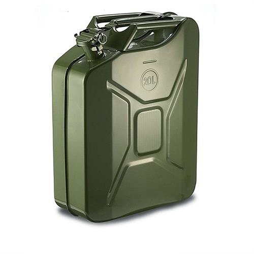 Håll extra bränsle tillgängligt med denna militärstil Jerry Can. Spill-proof lock med gummitätning och enkel hällning med inbyggd nozzle.