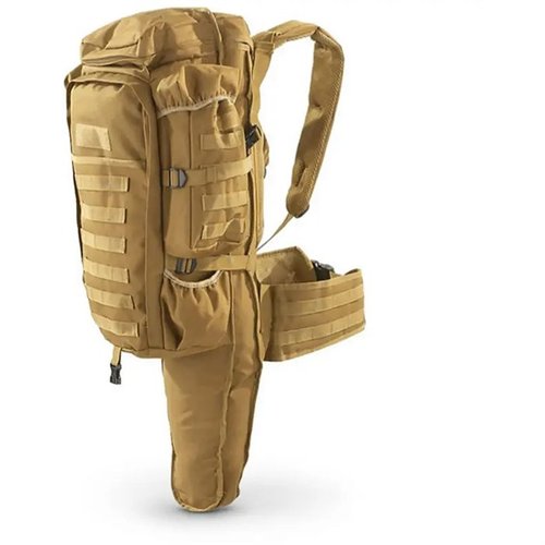Tactical Assault Bag med rifle holder erbjuder bekväm transport för utrustning, med vadderade axelremmar, rygg och 900-cu. in. kapacitet.