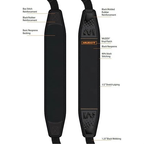 MUDDY PATHFINDER SLING erbjuder komfort med sin flexibla neoprenkonstruktion, anti-slip gripper och snabbkoppling för säker och hållbar användning.