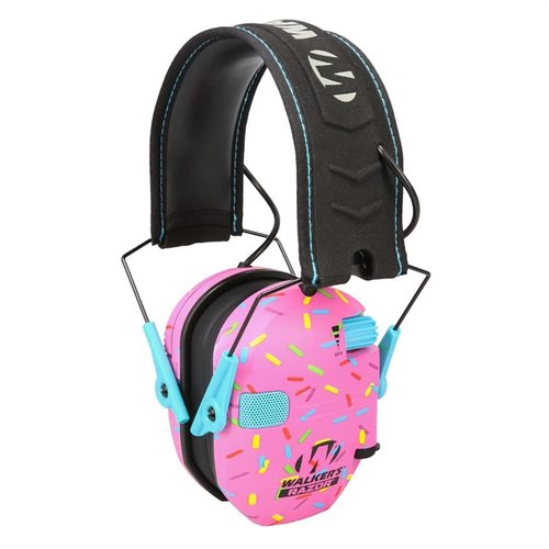 Walkers Razor Slim Electronic Muffs erbjuder kompakt och vikbar hörselskydd med 23 dB ljudreduktion, Sound Activated Compression och komfortabel design.