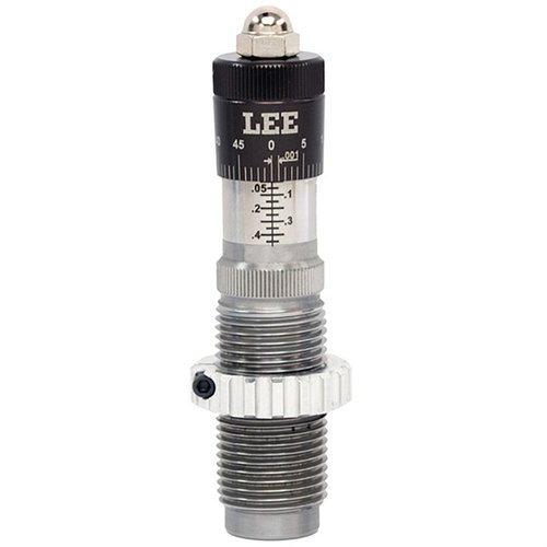 LEE PRECISION RIFLE PRECISION MICROMETER BULLET SEATING DIE erbjuder exakt justering, perfekt bullet alignment och en reversibel bullet guide för samtidig seating och crimping.