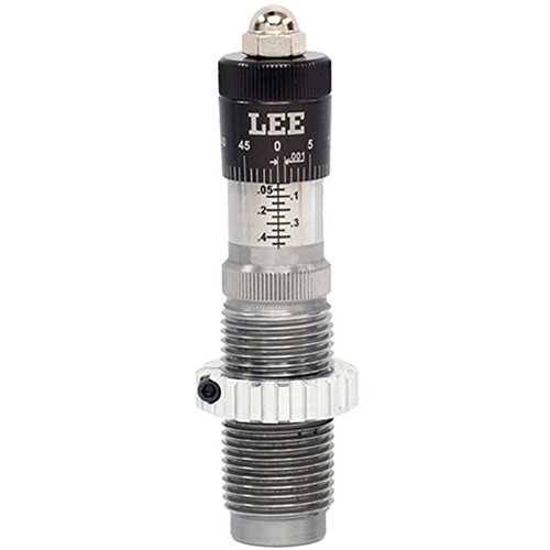 LEE PRECISION RIFLE PRECISION MICROMETER BULLET SEATING DIE erbjuder exakt justering för dödlängds seating, med en flytande bullet guide för optimal precision och användarvänlighet.