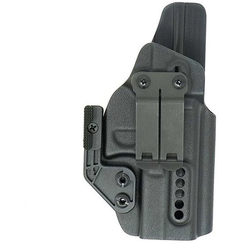 GBRS Group X PRIORITY 1 IWB-holster erbjuder justerbar retention, öppen design för trådade pipor och en diskret bärklämma för optimal dold bärning.