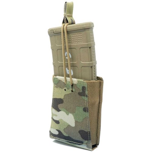 GBRS Group Single Rifle Magazine Pouch erbjuder MOLLE/BELT-kompatibilitet, avtagbar bungee retention och smidig dragning för 7.62/.308 magasin.