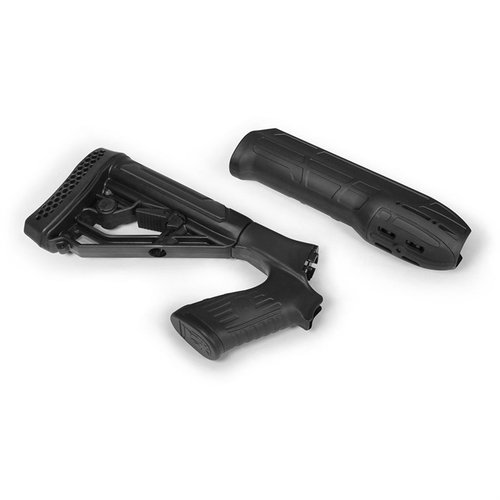 EX Performance justerbart pistolgrepp för Mossberg 500/590/88 erbjuder snabb justering av längd, hållbar polymerkonstruktion och integrerad QD swivel fäste.