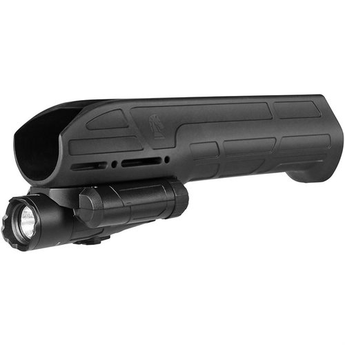EX Performance Tactical Light Forend för Mossberg 500/590/88 erbjuder en kraftfull 300-lumen lampa, tre ljuslägen och en 2-tums picatinny rail för tillbehör.