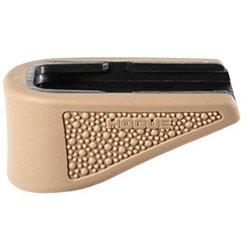 Hogue OverMolded Grip Extension Pad för Glock 43 ger ett extra fingerstöd, ökar greppet och skyddar magasinet vid snabba omladdningar.