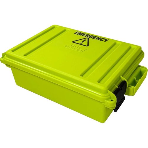 MTM EB3 Emergency Box är vattentålig, har hög slagstyrka och säkerhetslås, perfekt för att hålla dina nödvändigheter organiserade och lättåtkomliga.