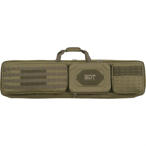 BULLDOG CASES 48" Double Suppressor Tactical Rifle Case skyddar dina vapen med sin vadderade och förstärkta nylonkonstruktion, har plats för flera suppressorer och verktyg.