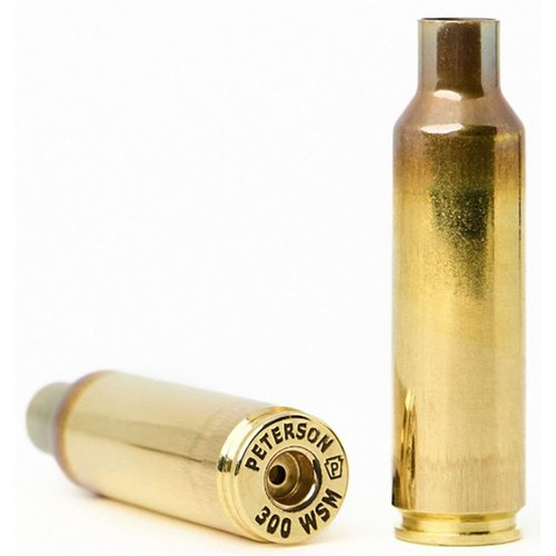 PETERSON CARTRIDGE 300 WSM BRASS erbjuder match-grade precision, värmebehandlad hållbarhet och enhetlig volym för pålitlig och exakt ammunition.