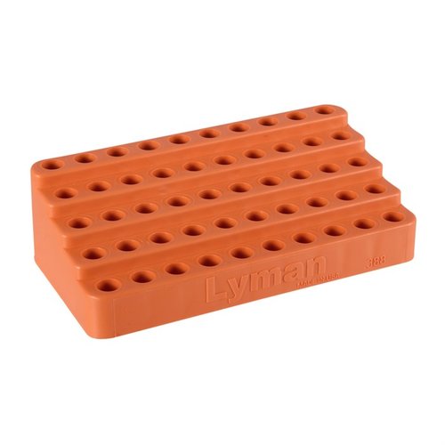 Lyman Bleacher Loading Blocks gör omladdning enklare med en lutande design som håller 50 .308 Win. hylsor, tillverkad av hållbar polymer.