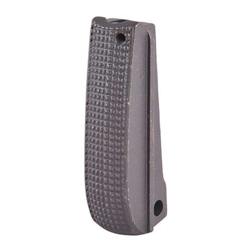 Den arched 1911 checkered mainspring housing i solid stål med 20 LPI checkering förbättrar greppet och kontrollerar rekyl, perfekt för toppskyttar.