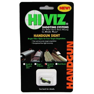 HIVIZ S&W REVOLVER FIBER OPTIC FRONT SIGHTS ger en tydlig och ljusstark visning för bättre precision och snabbare målupptäckte i alla ljusförhållanden.