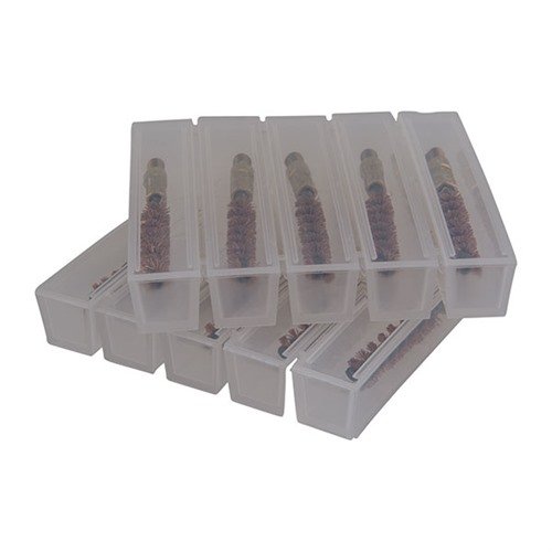 OTIS BORE BRUSHES med brons- eller nylonborst ger effektiv rengöring av .22 Rimfire/.223/5.56mm, med lång livslängd och perfekt passform för standard 8-32 stänger.