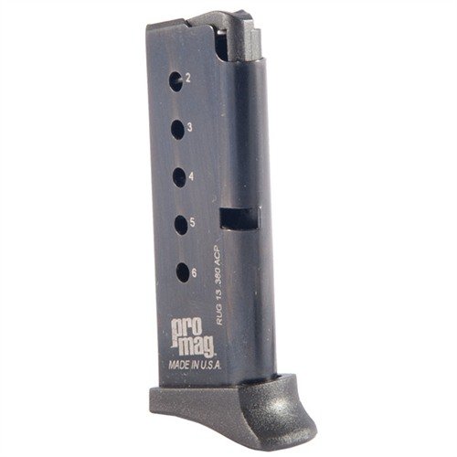 RUGER® LCP® 380ACP MAGAZINES från PRO MAG erbjuder hållbara, pålitliga ersättningar med stål kroppar och slitstarka polymerdelar för långvarig användning.