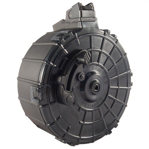 SAIGA 12 DRUM MAGAZINE från PRO MAG erbjuder hög kapacitet för tävlingar och rekreation, tillverkad av hållbar polymer och lätt att rengöra.