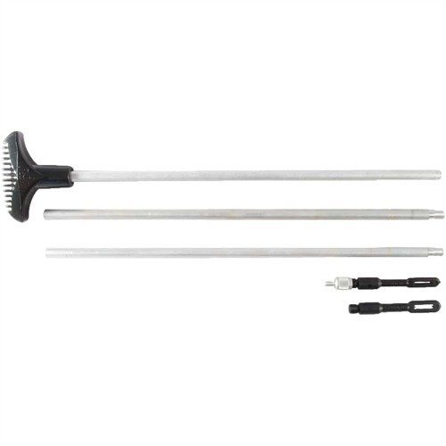CLEANING RODS i aluminium för hagelgevär, 3-delad design med två slotted tips för .410 till 12 gauge, perfekt för effektiv rengöring av ditt vapen.