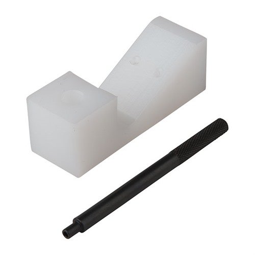 Gas Block Assembly Fixture med roll pin starter gör installation av gasrör och insättning av roll pin i gasblocket enkel och exakt.