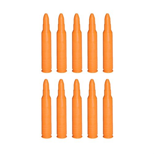 SAF-T-TRAINERS dummy rounds i orange plast säkerställer att du inte förväxlar dem med verkliga patroner, perfekta för träning och omedelbar åtgärd.