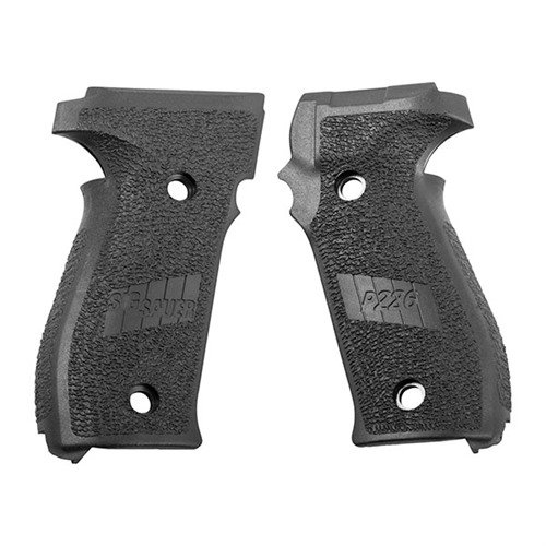 GRIP SET i svart polymer ger ett bekvämt och säkert grepp för din SIG P226, 9mm, .357/40, perfekt för både träning och tävling.
