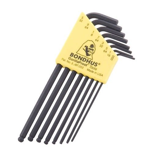 Bondhus BallDriver® Hex Key L-Wrench Set erbjuder hållbara verktyg med ball-end design för enkel åtkomst i trånga utrymmen, perfekt för vapentjänst.